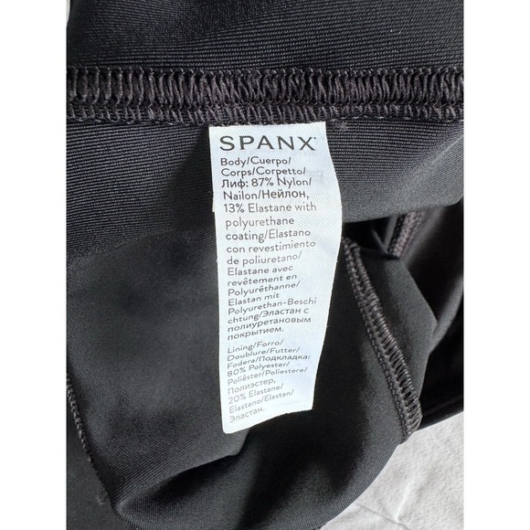 Spanx Black Faux Leather Spandex Leggings, Size XL, Stretchy Black 27" EUC - Picture 10 of 12